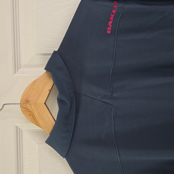 Oakley Men's Blue Pink Ombre Stripes Short Sleeve Polo Golf Shirt Size XL - Picture 8 of 14